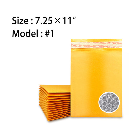 7.25x11 inch kraft gold bubble mailer #1 with usable size dimensions - view 2