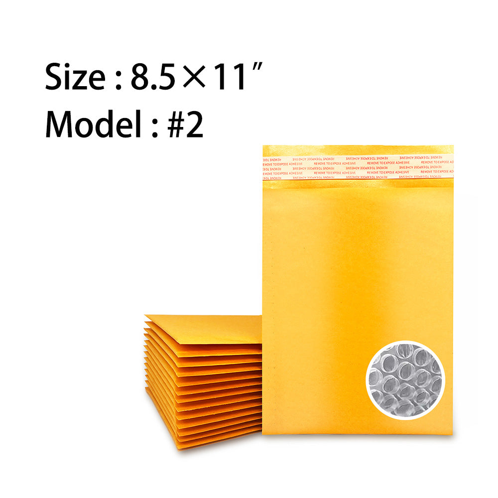 8.5x11 inch kraft gold bubble mailer #2 with usable size dimensions - view 2