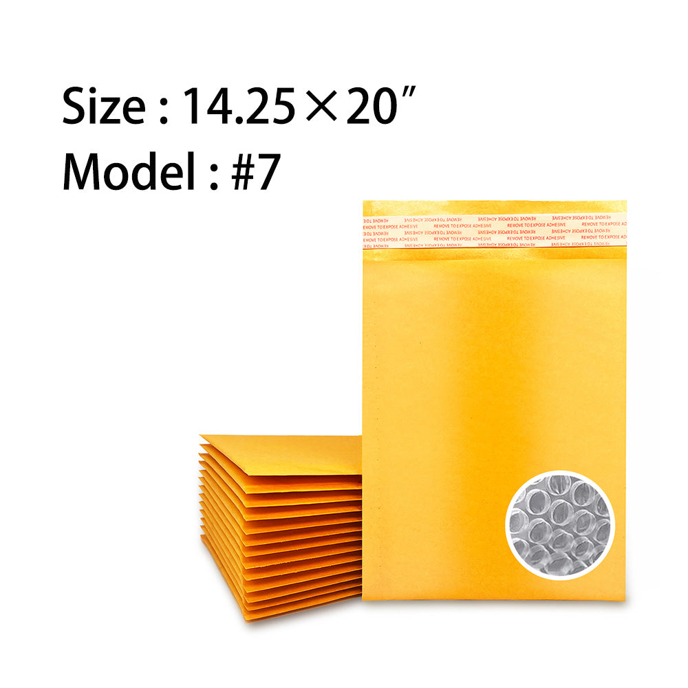 14.25x20 inch kraft gold bubble mailer #7 with usable size dimensions - view 2