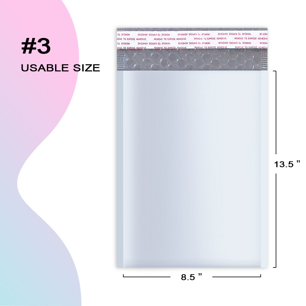 8.5x14.5 inch poly bubble mailer #3 with usable size dimensions