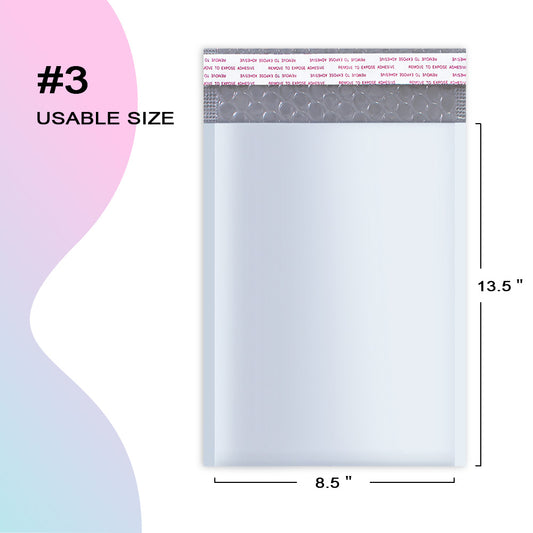 8.5x14.5 inch poly bubble mailer #3 with usable size dimensions