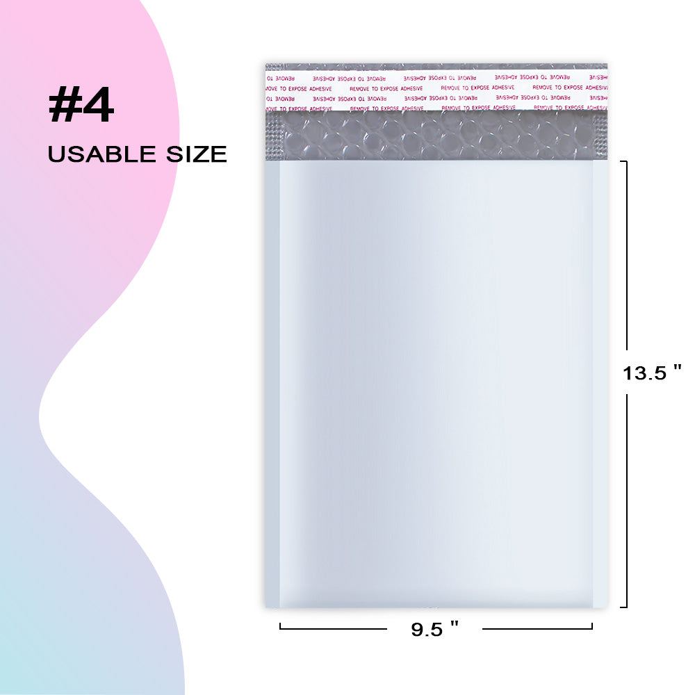 9.5x14.5 inch poly bubble mailer #4 with usable size dimensions