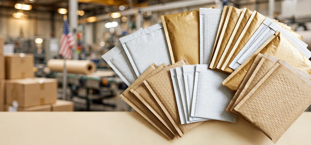 Eco-friendly packaging supplies - kraft and poly bubble mailers hero banner